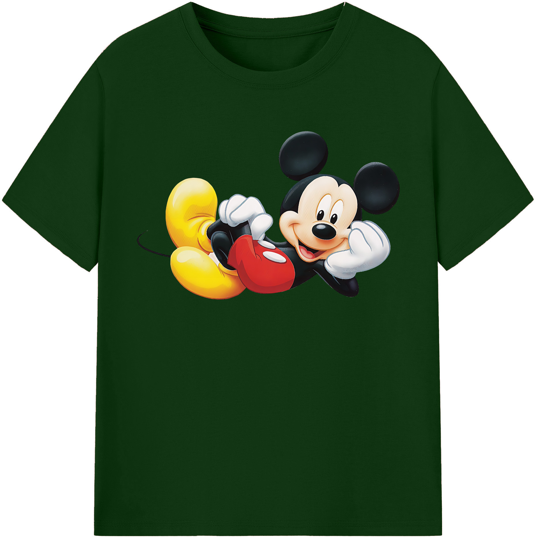 （画像用） ミッキーマウス Mickey Mouse 綿100％半袖Tシャツ（フロントプリント）